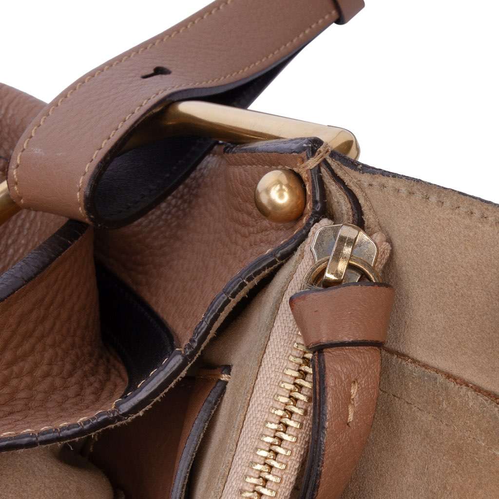 Chloé Small Grained Calfskin Hayley Hobo Brown Leather Good condition - Box View