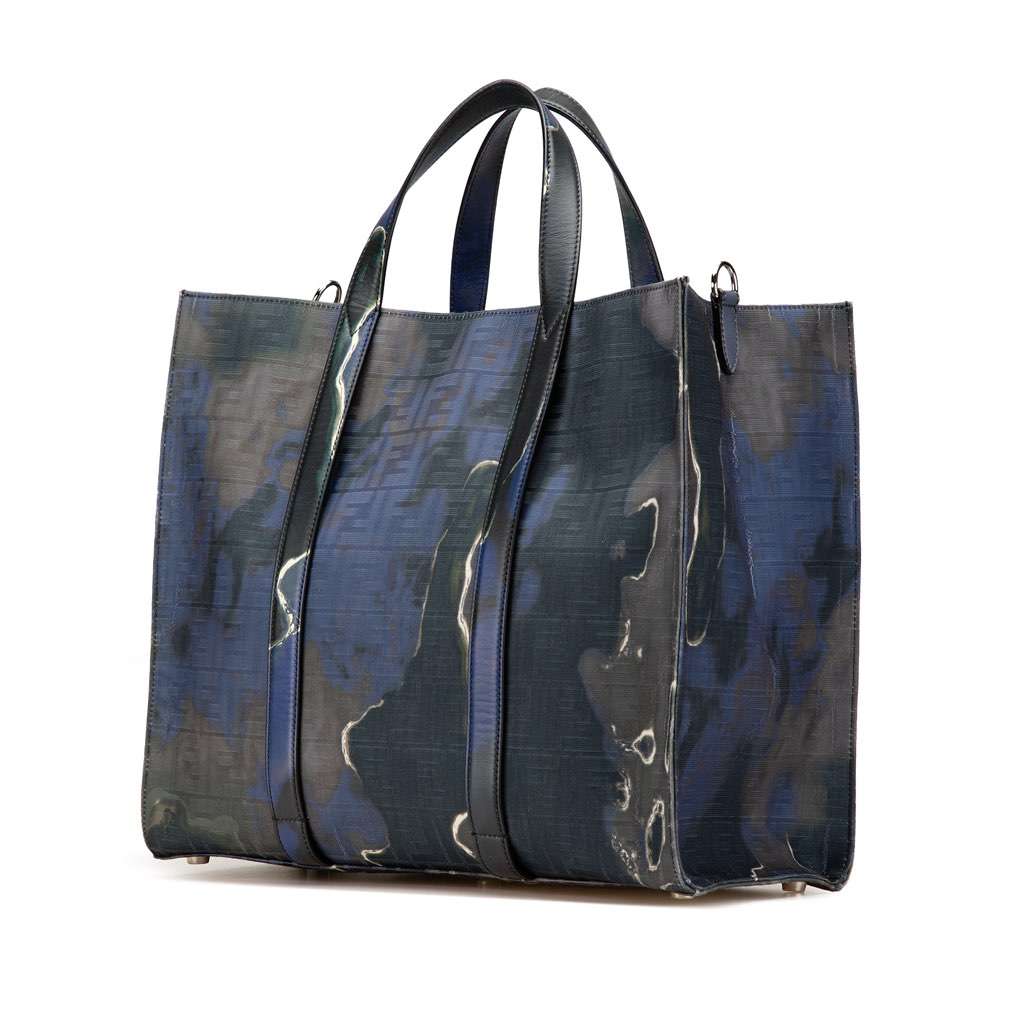 Fendi Large Zucca Jacquard Tie Dye Sunset Shopper Tote Blue Jacquard Very good - Back View