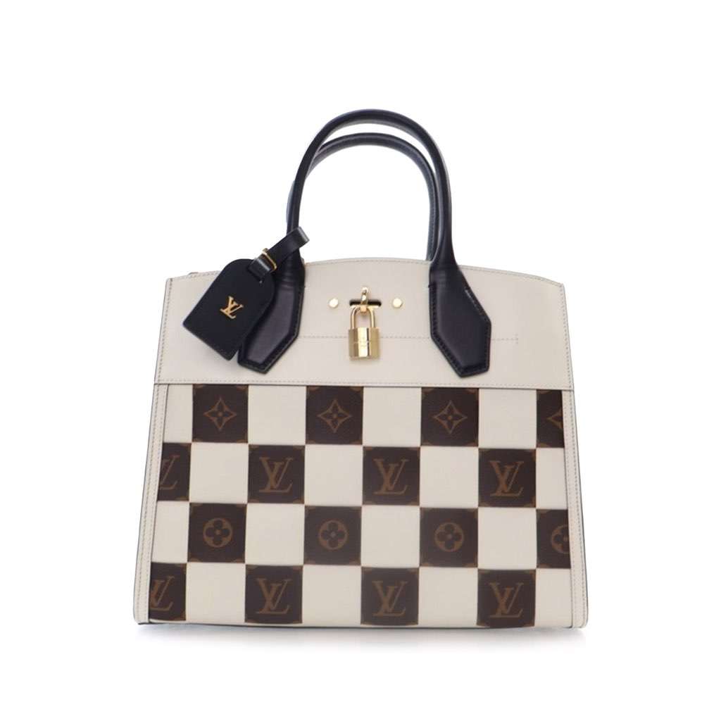 Louis Vuitton Damier Tressage City Steamer MM White Leather Good condition - Front View