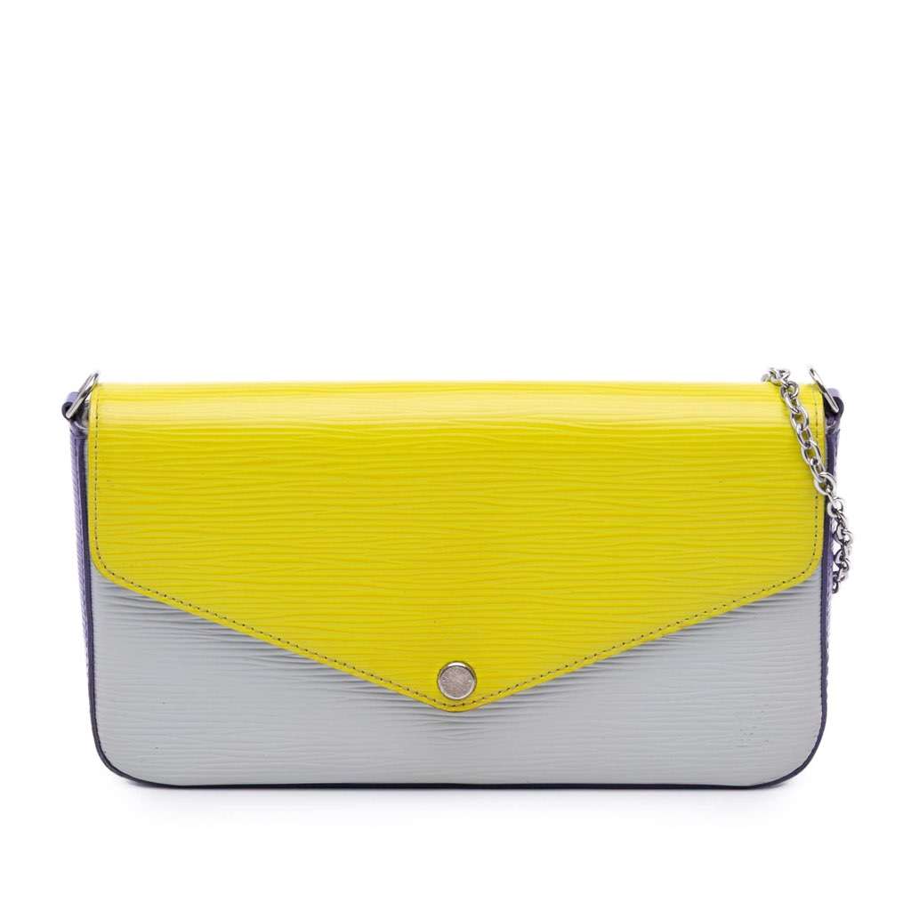 Louis Vuitton Epi Tricolor Pochette Felicie Yellow Leather Very good - Front View