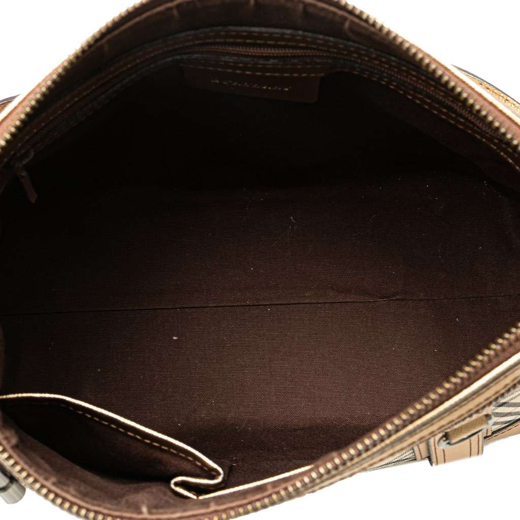 Burberry Nova Check Canvas Shoulder Bag Brown Canvas Good condition - Model View