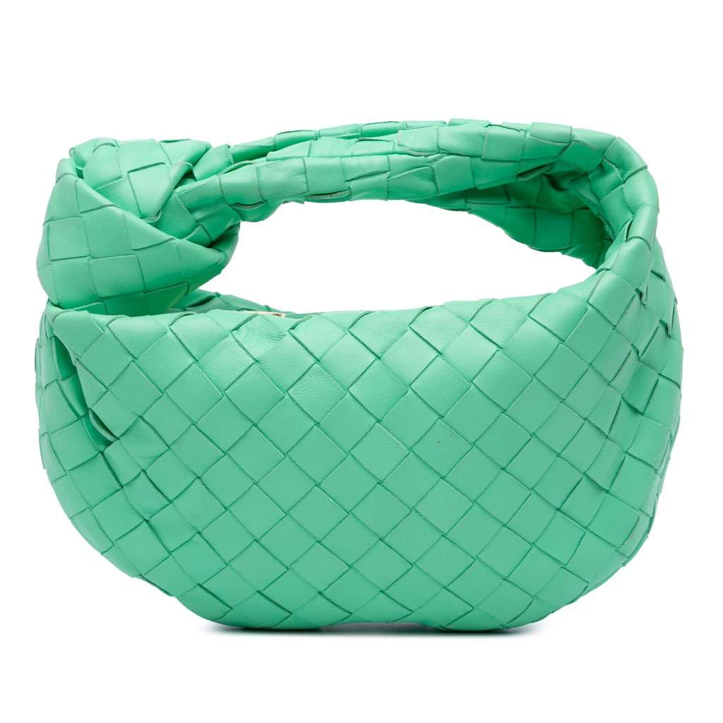 Bottega Veneta Mini Nappa Intrecciato Jodie Green Leather Good condition - Front View