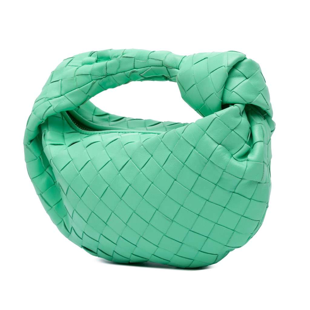 Bottega Veneta Mini Nappa Intrecciato Jodie Green Leather Good condition - Back View