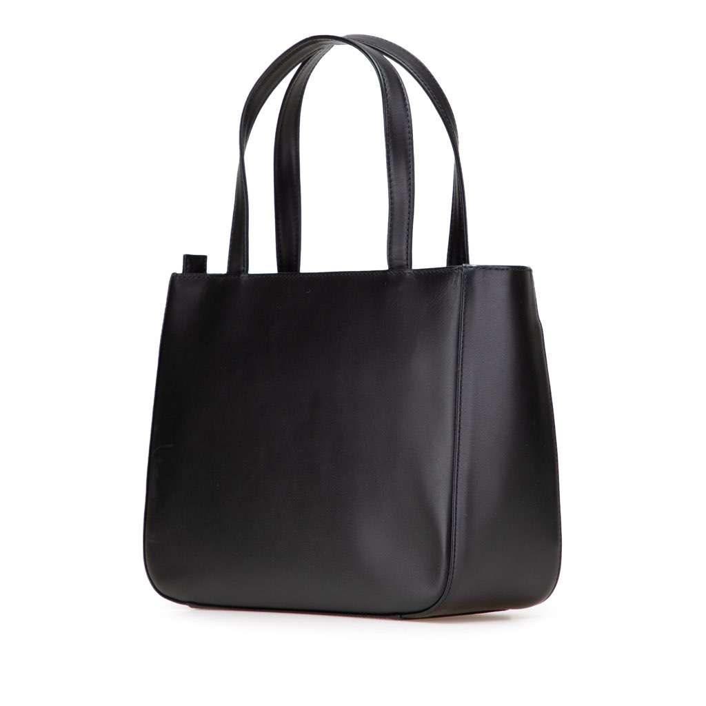 Burberry Nova Check Trimmed Leather Handbag Black Leather Good condition - Back View