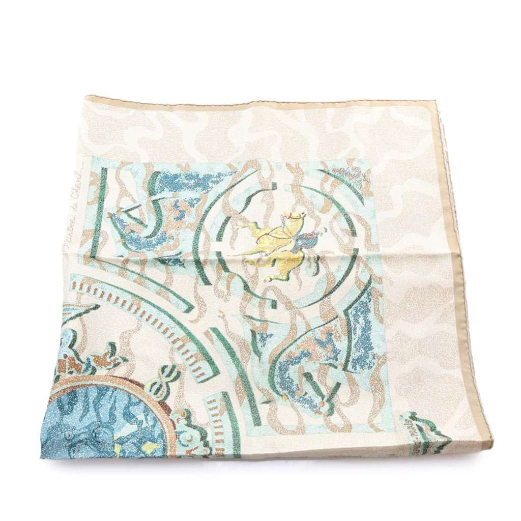 Hermès Alfred De Dreux Peintre du Cheval Silk Scarf Brown Silk Good condition - Inside View