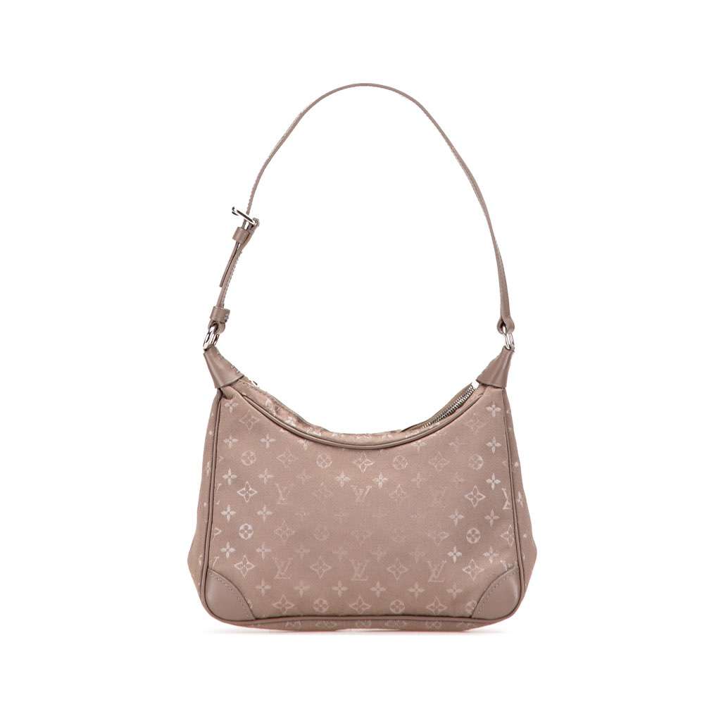 Louis Vuitton Monogram Satin Mini Boulogne Brown Satin Very good - Front View