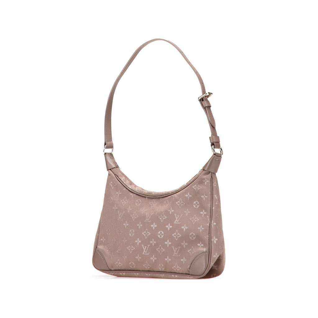 Louis Vuitton Monogram Satin Mini Boulogne Brown Satin Very good - Back View