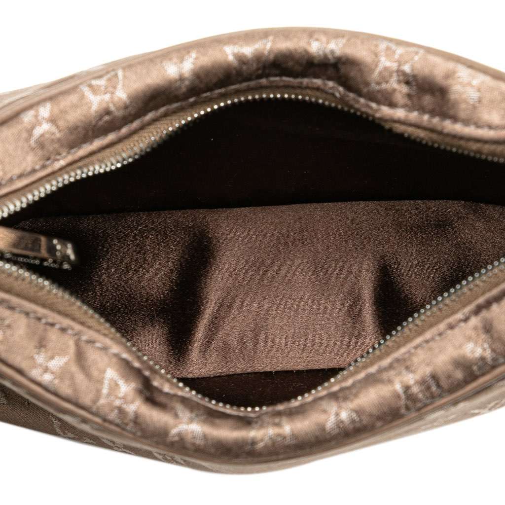 Louis Vuitton Monogram Satin Mini Boulogne Brown Satin Very good - Model View