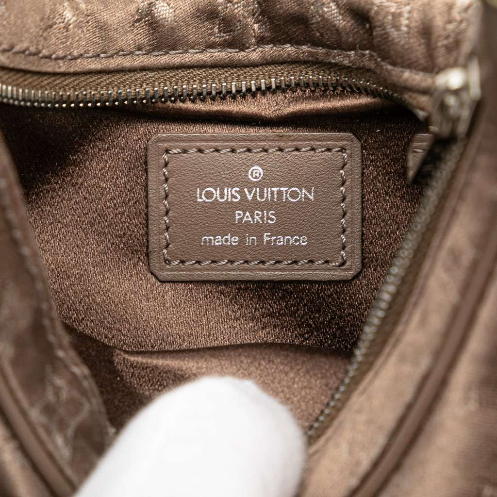 Louis Vuitton Monogram Satin Mini Boulogne Brown Satin Very good - Box View