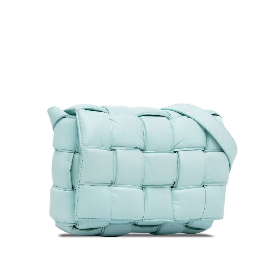 Bottega Veneta Nappa Intrecciato Padded Cassette Crossbody Blue Leather Very good - Back View
