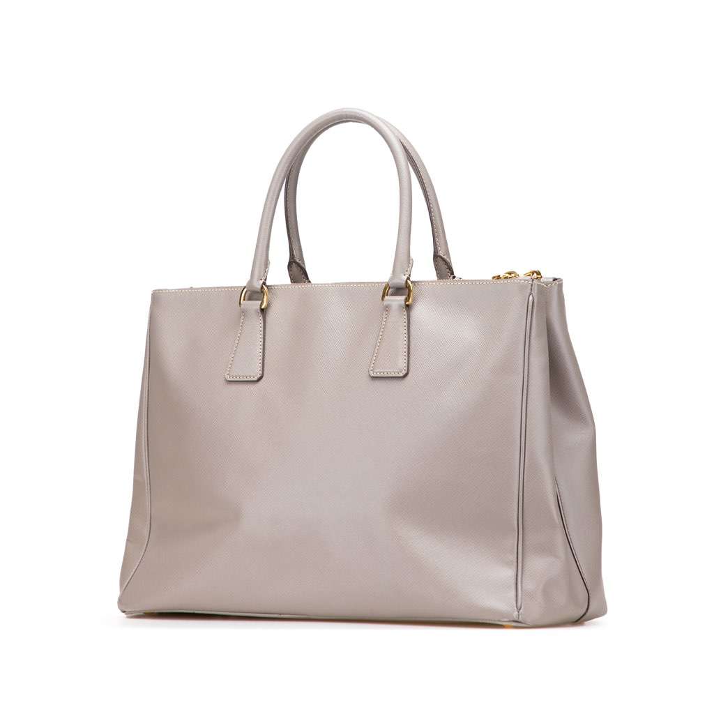 Prada Large Saffiano Lux Galleria Double Zip Satchel Brown Leather Good condition - Back View