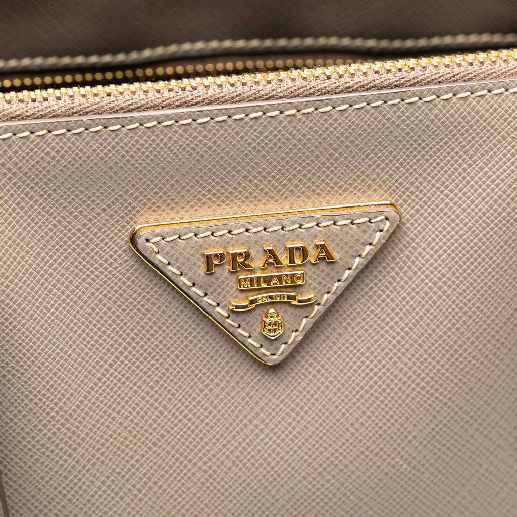 Prada Large Saffiano Lux Galleria Double Zip Satchel Brown Leather Good condition - Box View