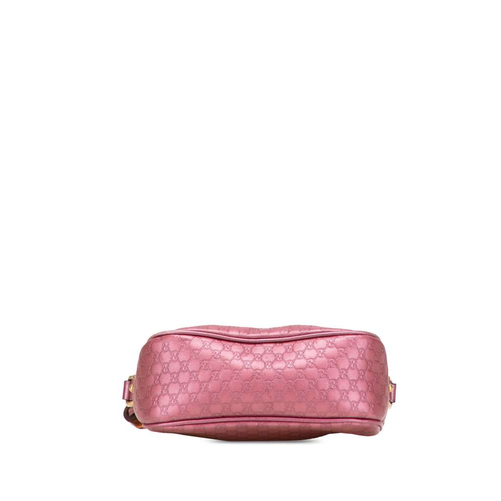 Gucci Metallic Microguccissima Sunshine Disco Camera Bag Pink Leather Good - Inside View
