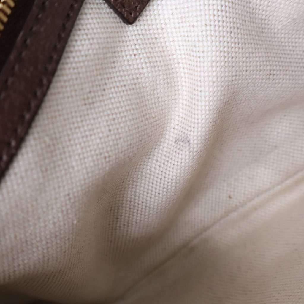 Gucci Small GG Supreme Blondie Chain Satchel Brown Canvas Good - Model View
