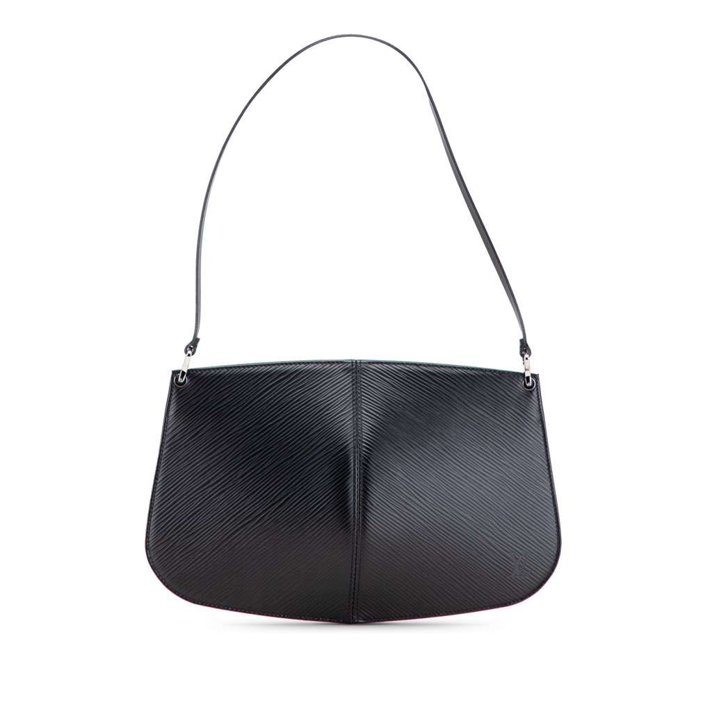 Louis Vuitton Epi Demi Lune Pochette Black Leather Good - Front View