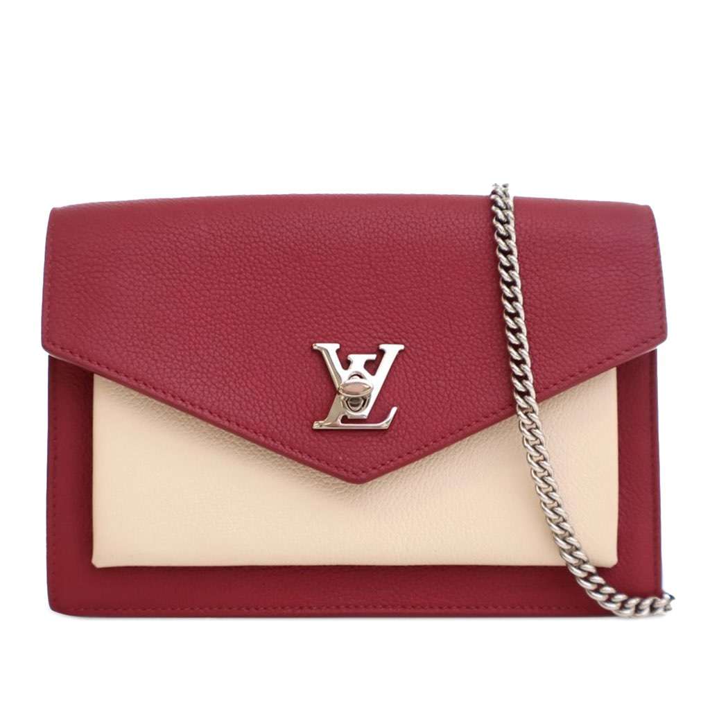 Louis Vuitton Bicolor Leather MyLockMe Chain Pochette Red Leather Good - Front View