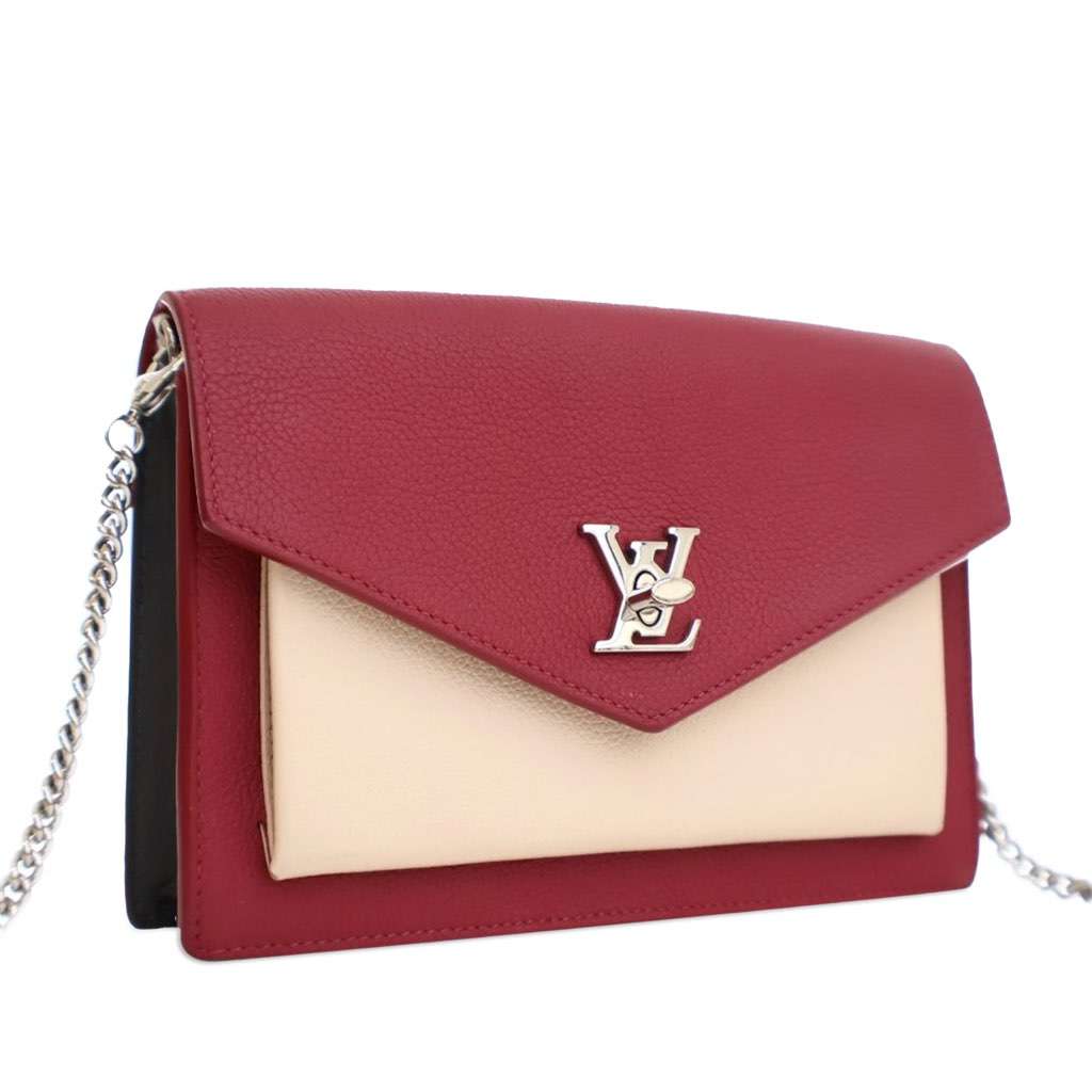 Louis Vuitton Bicolor Leather MyLockMe Chain Pochette Red Leather Good - Back View