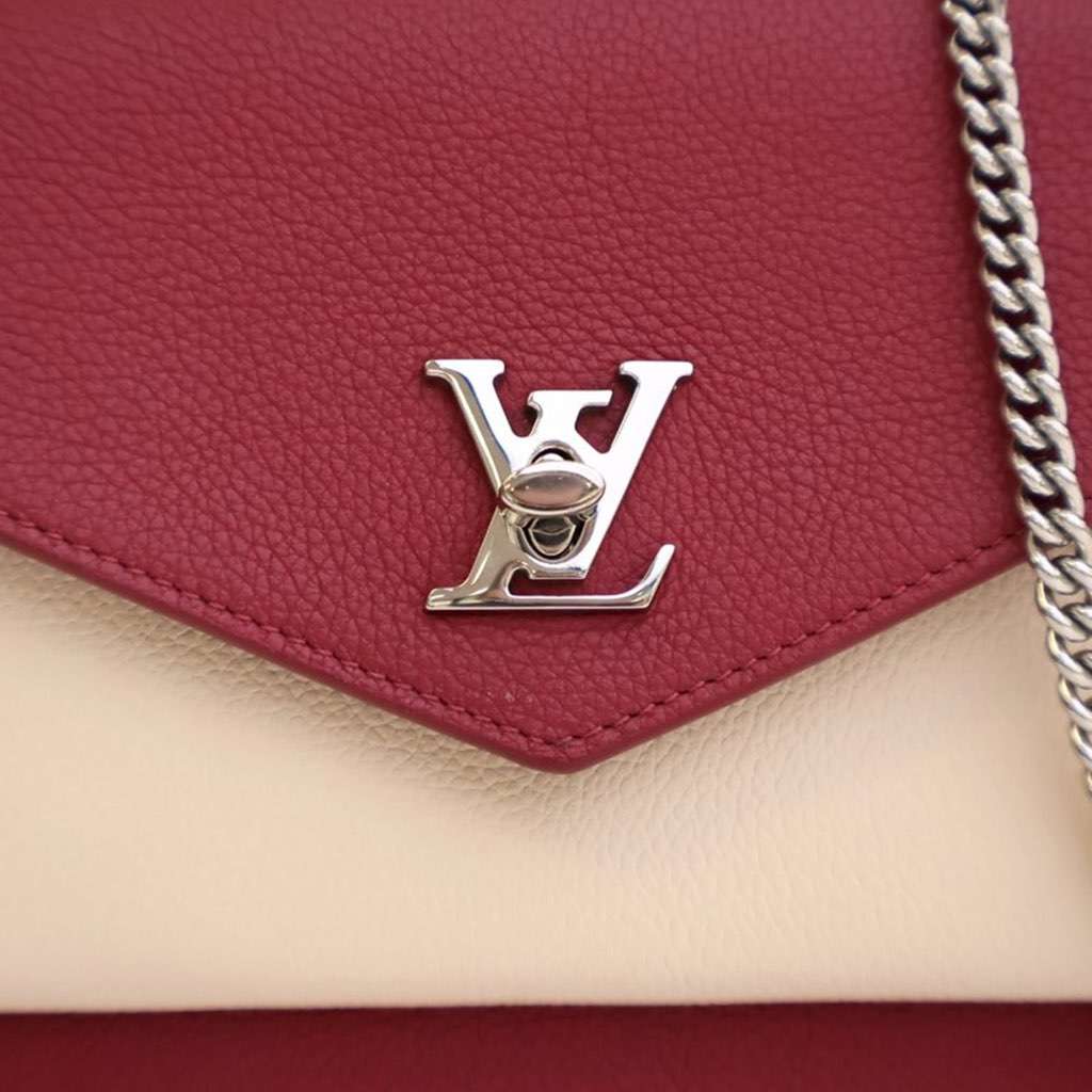 Louis Vuitton Bicolor Leather MyLockMe Chain Pochette Red Leather Good - Model View