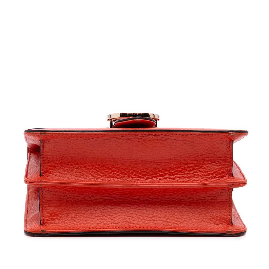Gucci Small Dollar Calfskin Interlocking G Crossbody Orange Leather Good - Inside View