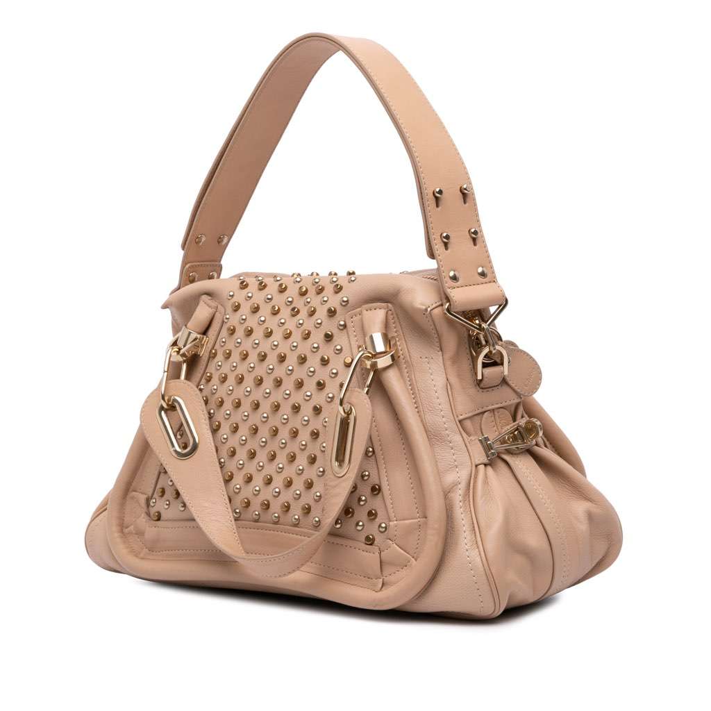 Chloé Medium Studded Leather Paraty Satchel Brown Leather Good condition - Back View