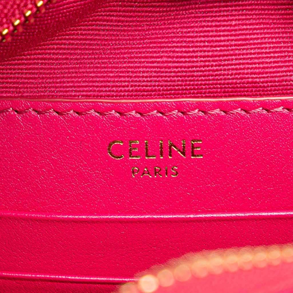 Celine Quilted Calfskin C Charm Crossbody Pink Leather Very good - Box View
