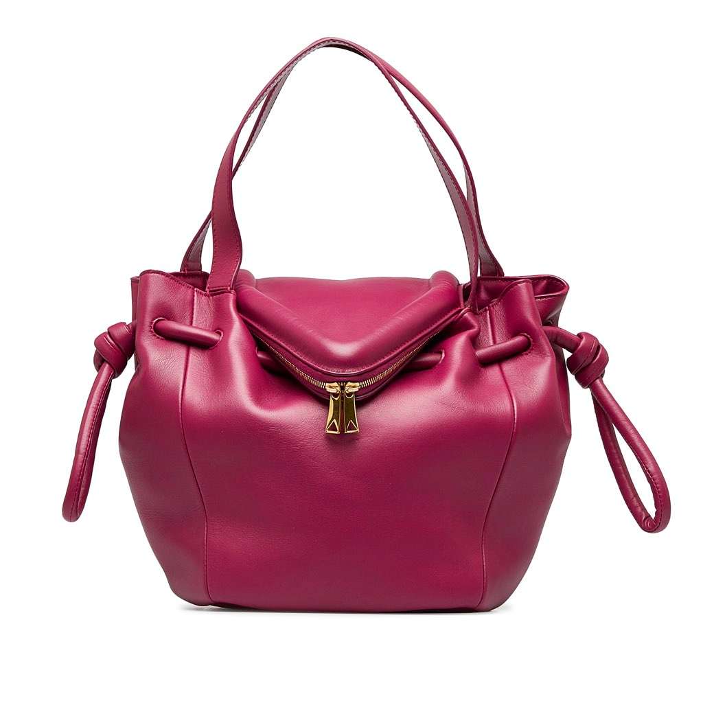 Bottega Veneta Beak Handbag Pink Leather Good - Front View
