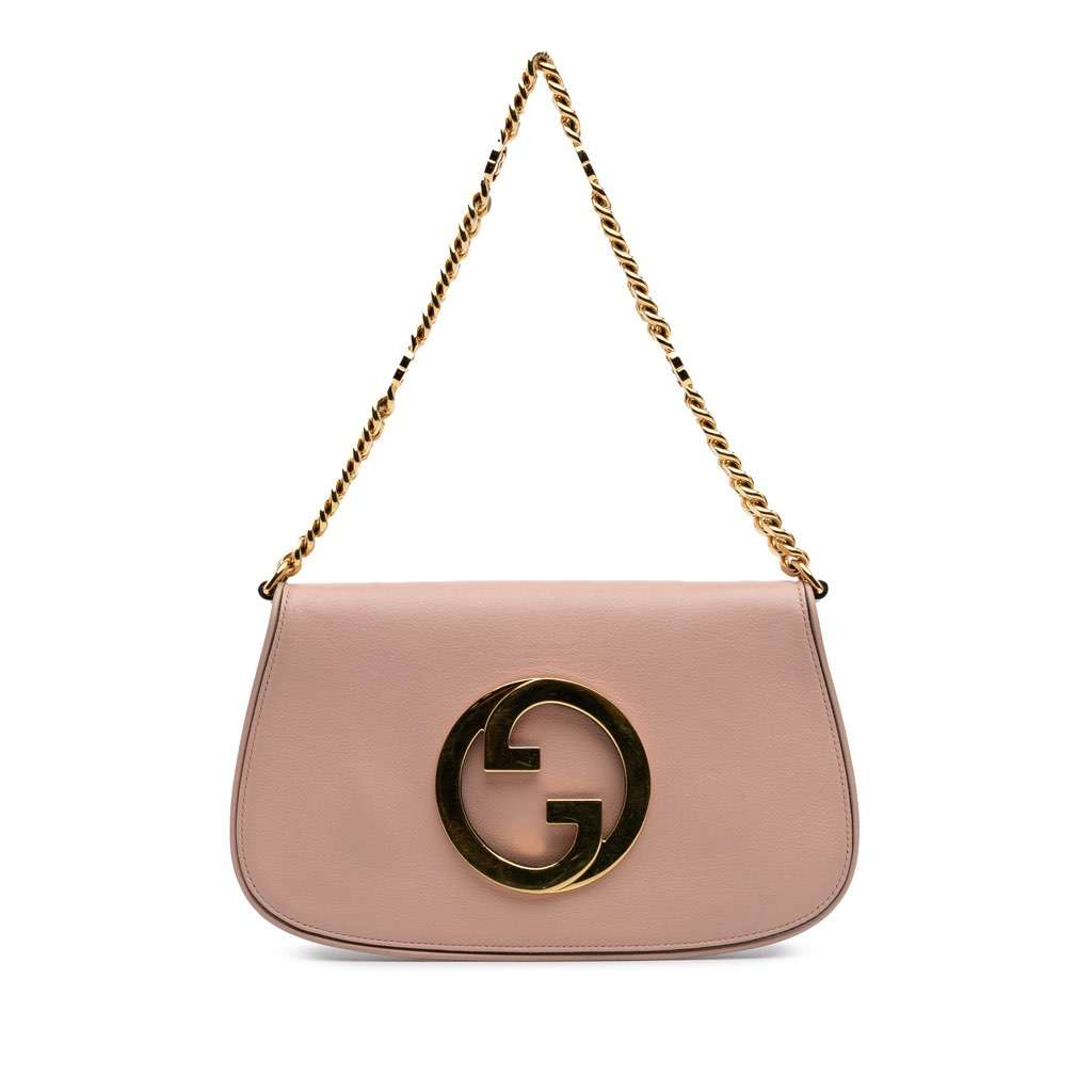 Gucci Calfskin Blondie Chain Satchel Pink Leather Very good condition - Front View