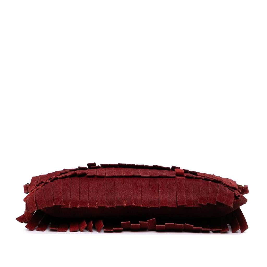 Burberry Suede Peyton Fringe Crossbody Red Leather Good condition - Inside View
