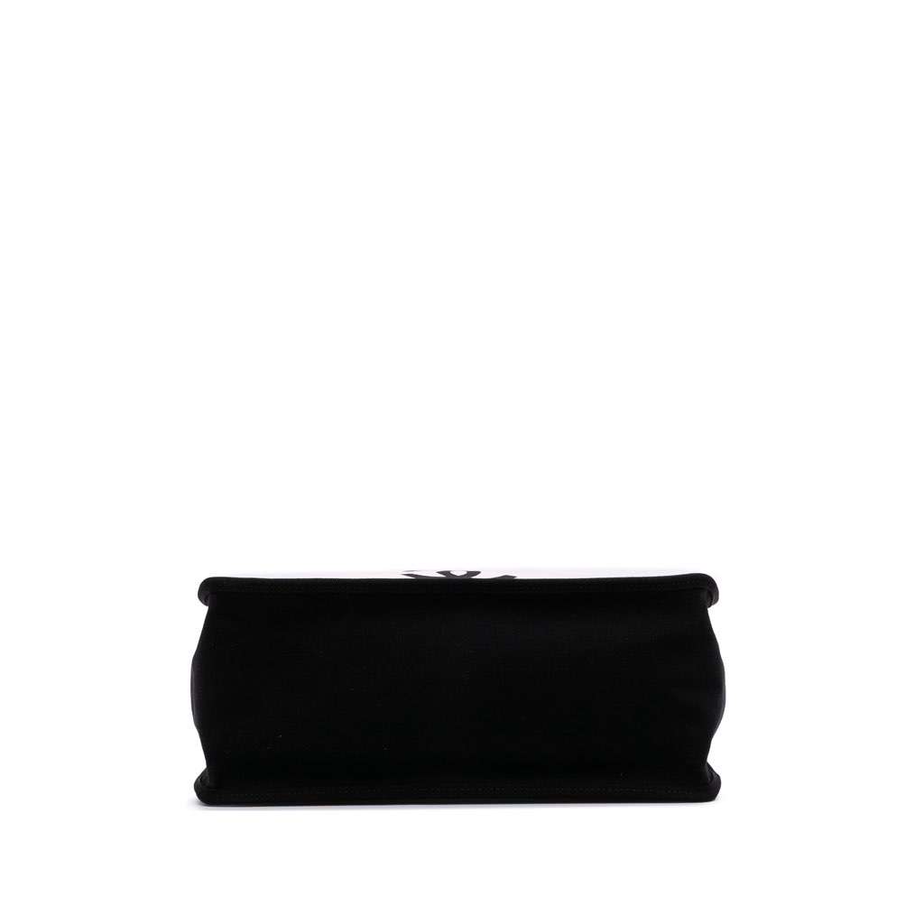 Chanel Small Canvas Lets Demonstrate Tote White Canvas Good - Inside View