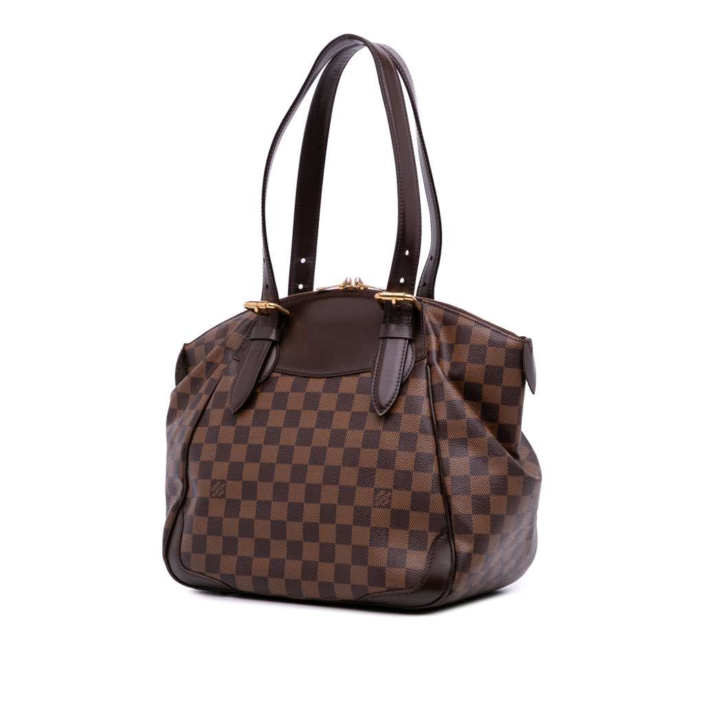 Louis Vuitton Damier Ebene Verona MM Brown Canvas Good - Back View