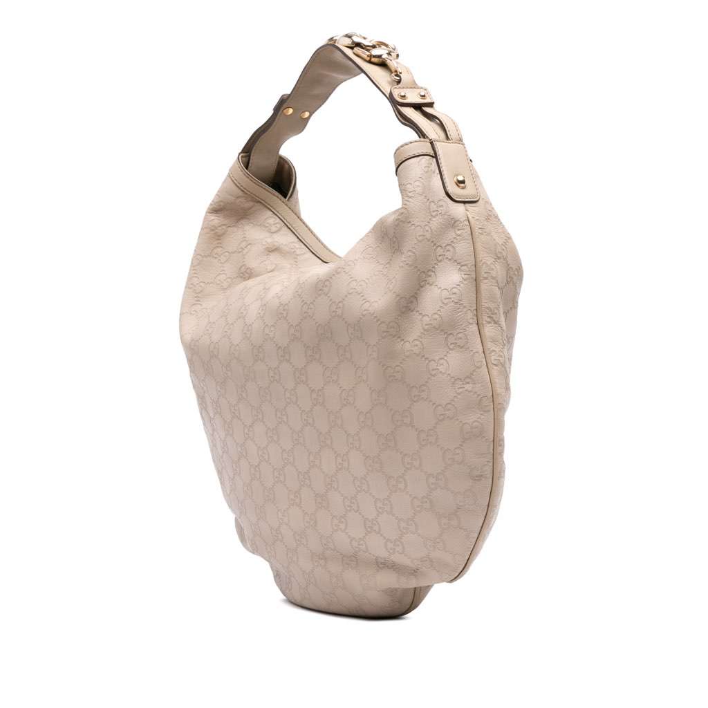Gucci Guccissima Horsebit Hobo Brown Leather Good - Back View