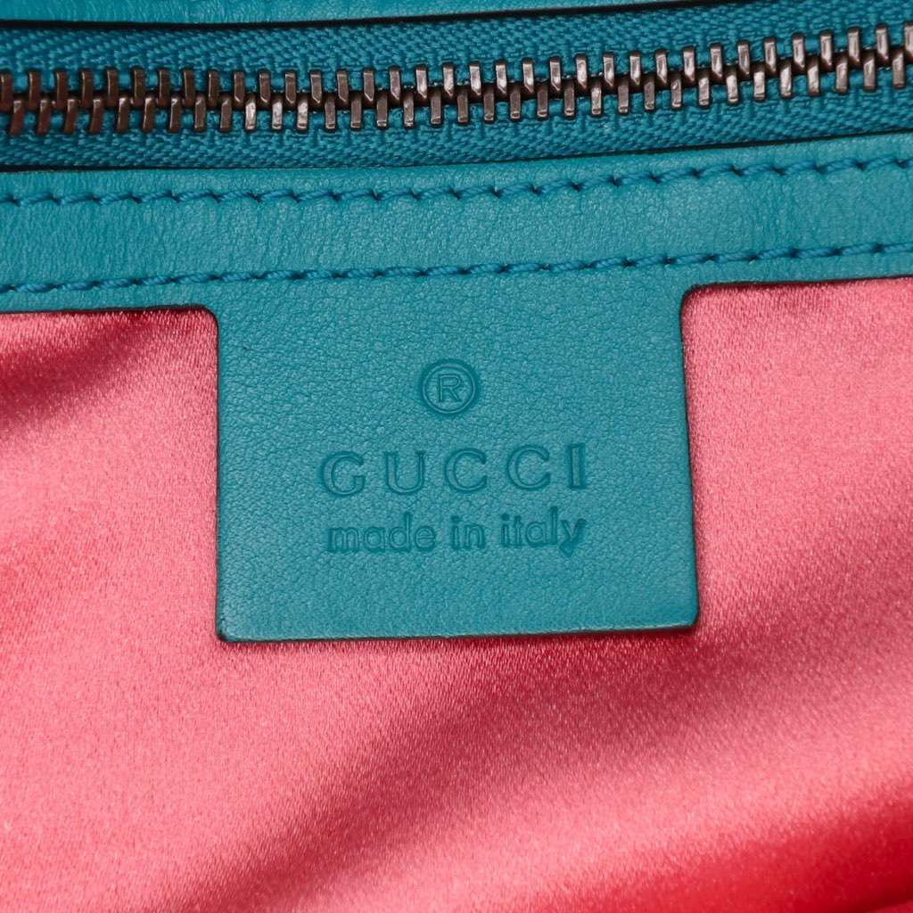 Gucci Small GG Marmont Matelasse Velvet Flap Crossbody Blue Velvet Good - Box View