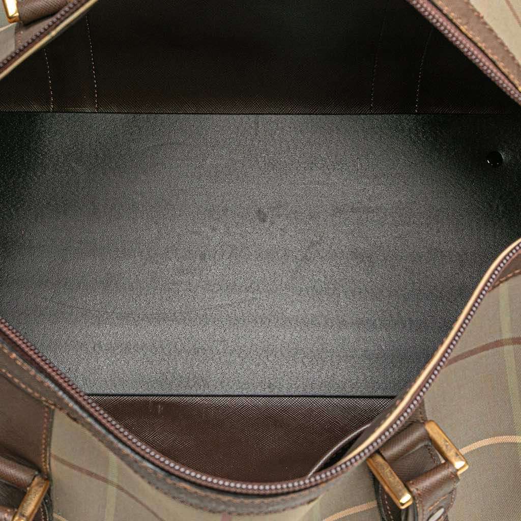 Burberry Vintage Check Canvas Boston Bag Brown Canvas Good - Model View