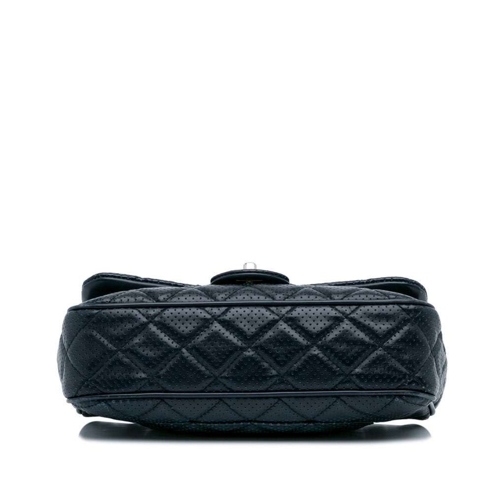 Chanel Perforated Classic Mini Rectangular Flap Blue Leather Very good condition - Model View