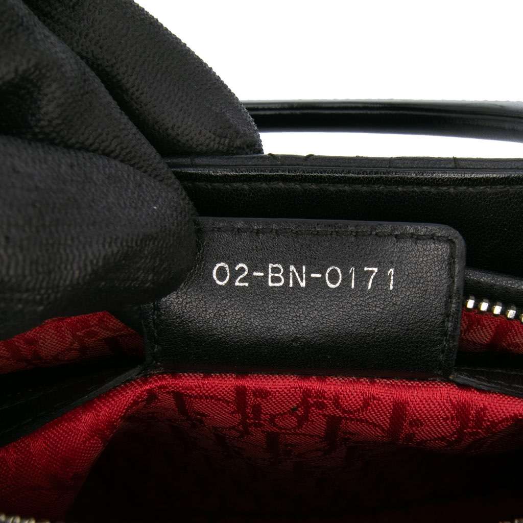 Dior Medium Lambskin Cannage Lady Dior Black Leather Fair - Box View