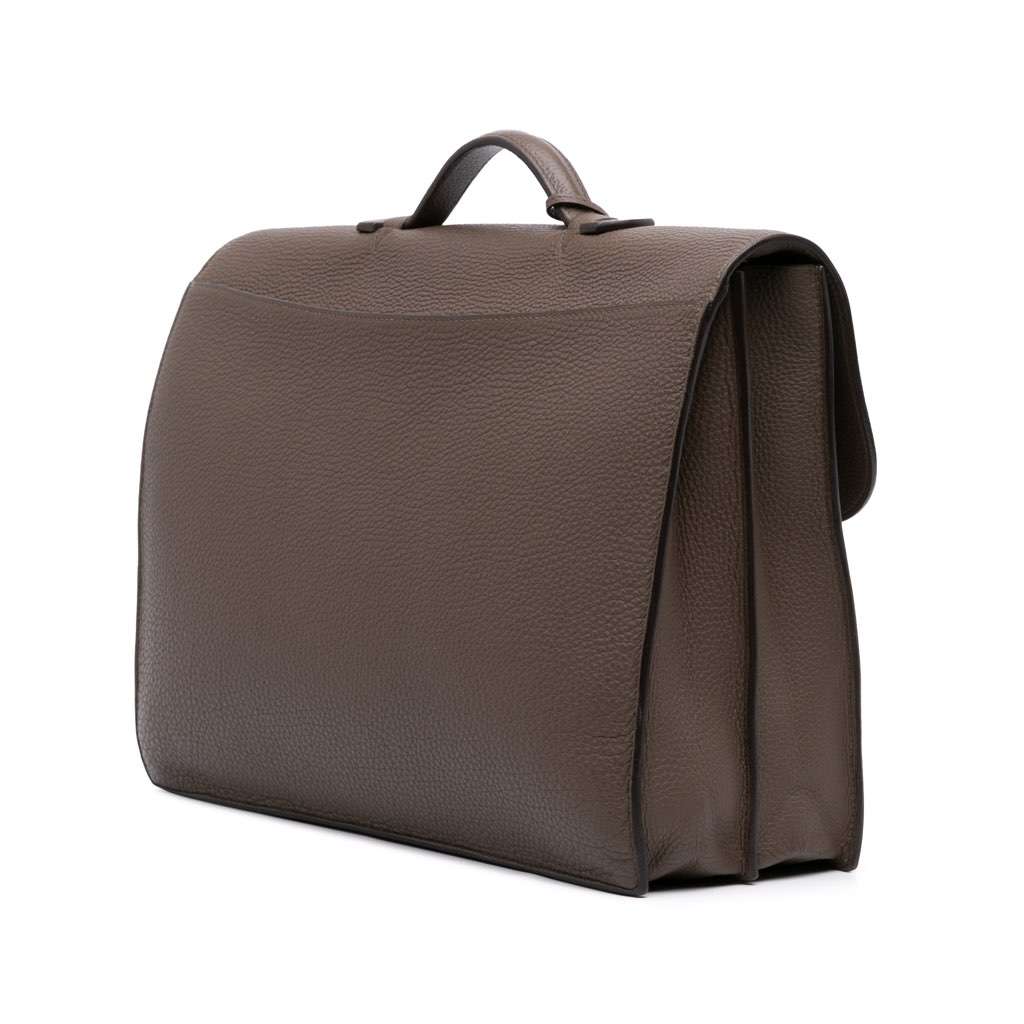 Hermès Togo Sac A Depeches 38 Brown Leather Good condition - Back View