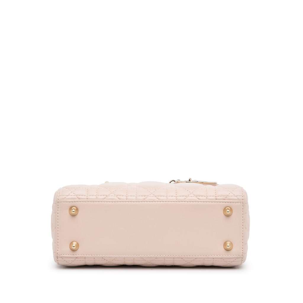 Dior Small Lambskin Cannage My ABCDior Lady Dior Pink Leather Good condition - Box View