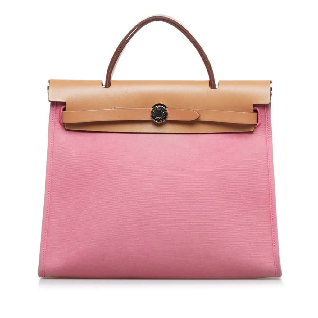 Hermès Toile Herbag Zip 31 Pink Canvas Good condition - Front View