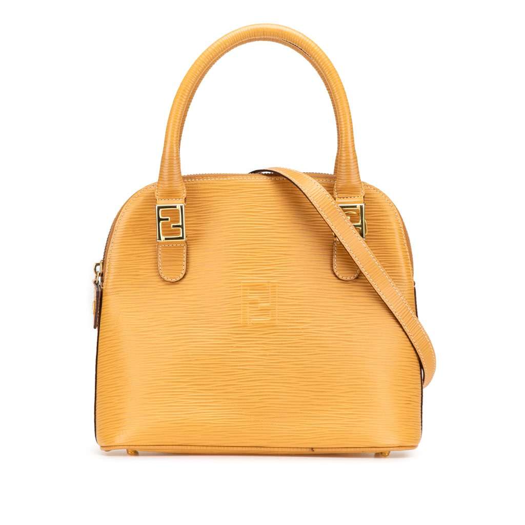 Fendi Leather Top Handle Bag Yellow Leather Good condition - Front View