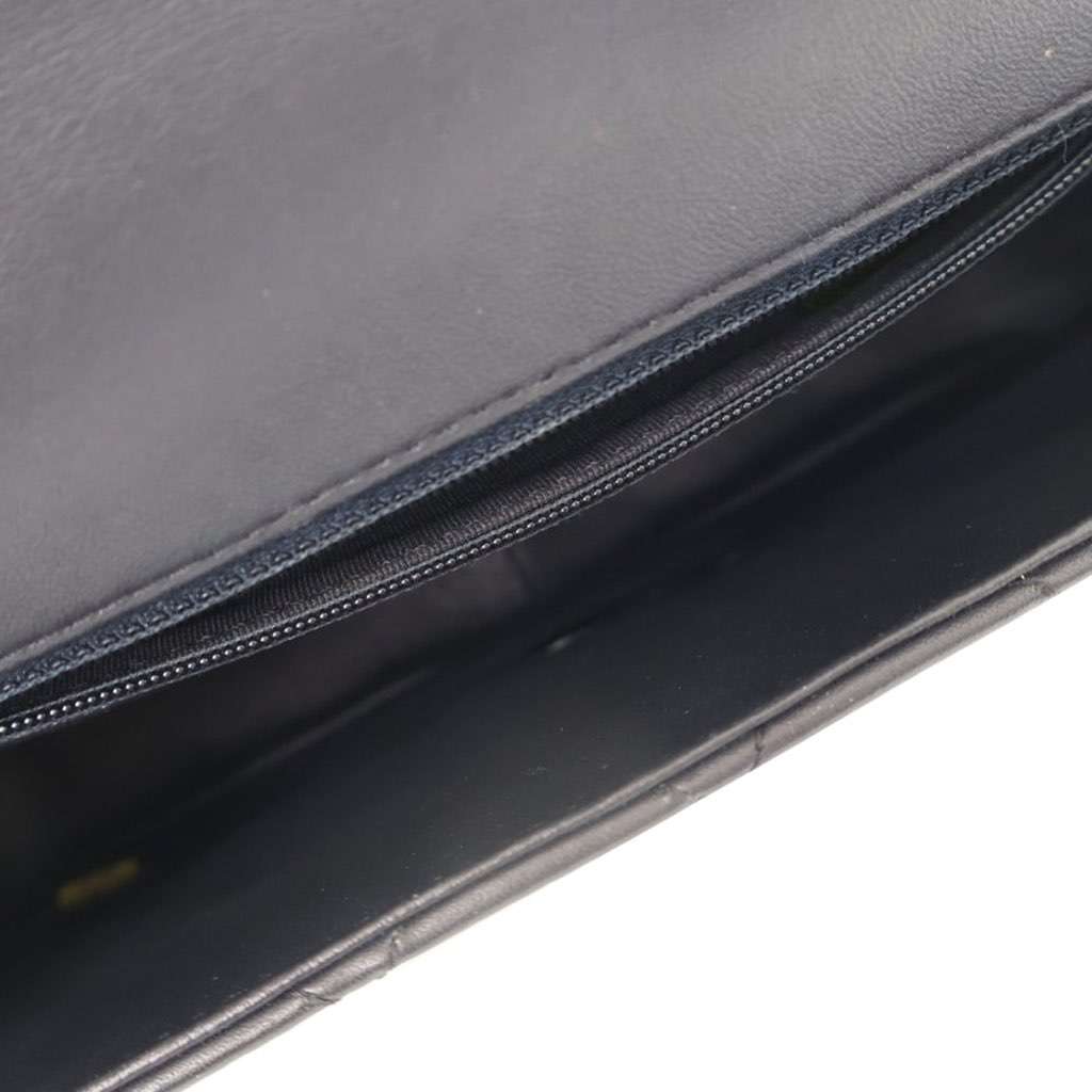 Chanel Quilted Lambskin Elementary Chic Flap Blue Leather Good condition - Box View
