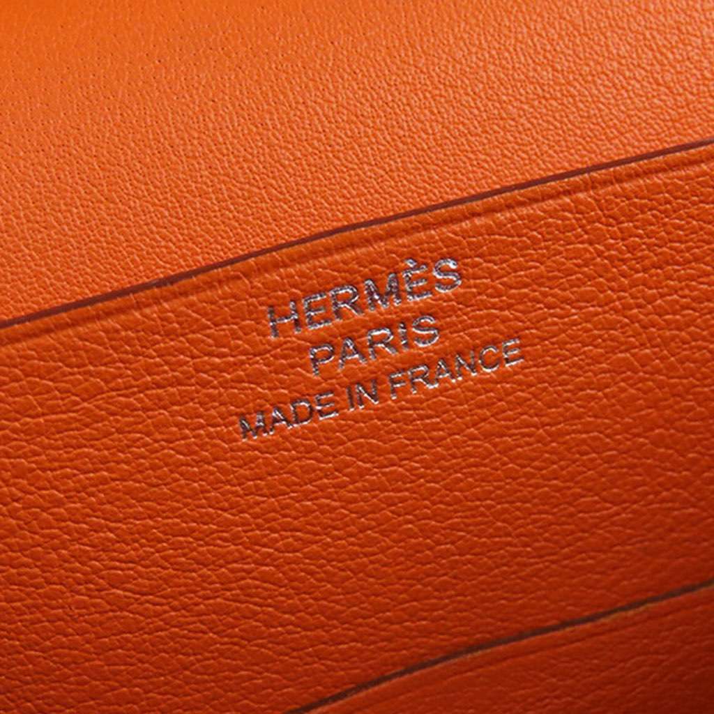 Hermès Swift and Chevre Hermail Lemon Tutti Frutti Wallet Orange Leather Good condition - Box View