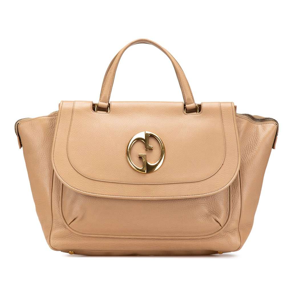 Gucci Medium Leather 1973 Handbag Brown Leather Good condition - Front View