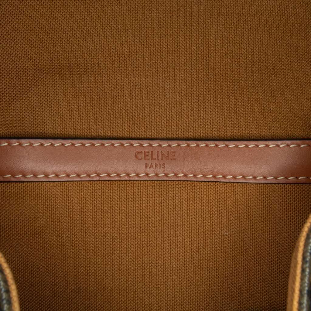 Celine Medium Triomphe Coated Canvas Folco Crossbody Brown Canvas Good condition - Box View