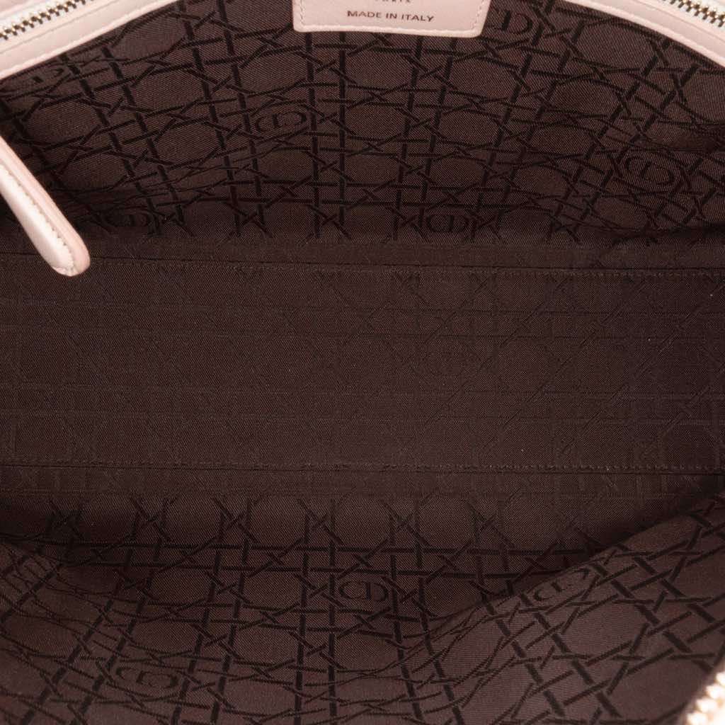 Dior Large Lambskin Cannage Lady Dior Pink Leather Fair condition - Model View