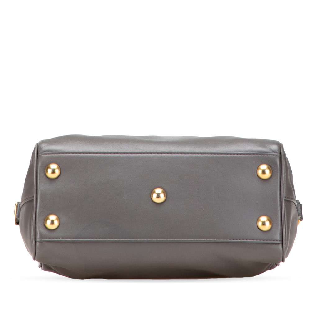 Saint Laurent Baby Leather Classic Duffle Satchel Grey Leather Good - Inside View