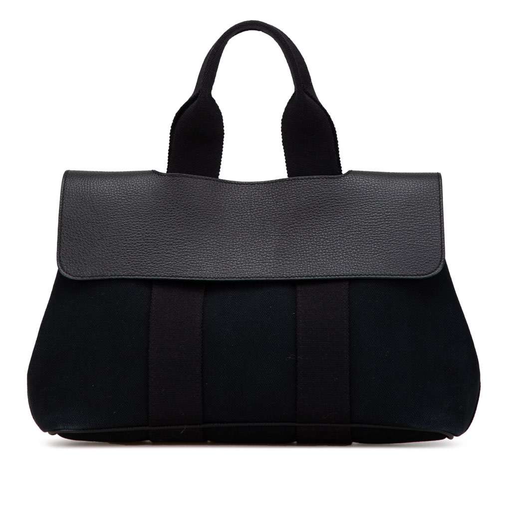 Hermès Toile Valparaiso PM Black Canvas Good condition - Front View