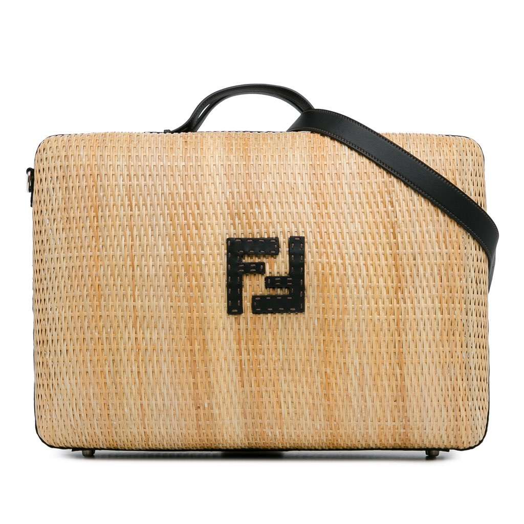 Fendi Rattan Travel Bag Brown Good condition - Front View