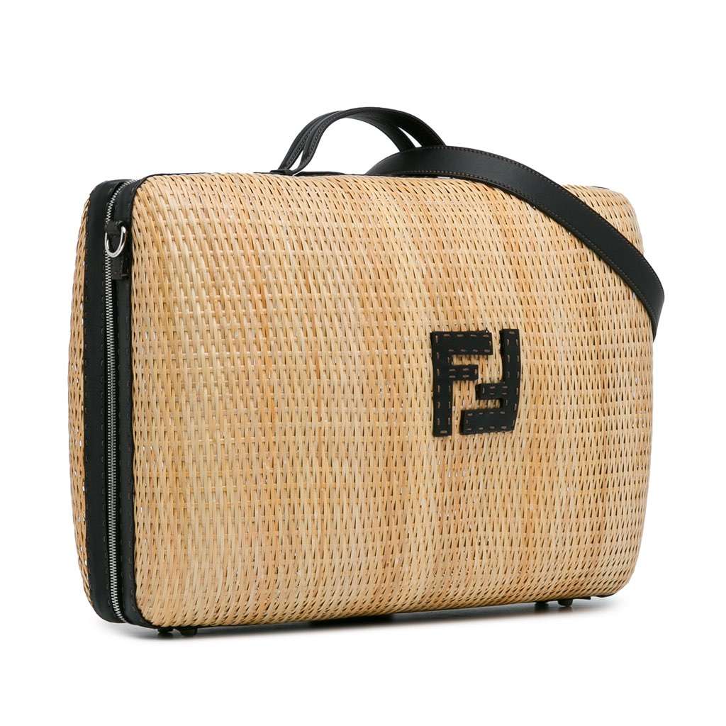 Fendi Rattan Travel Bag Brown Good condition - Back View