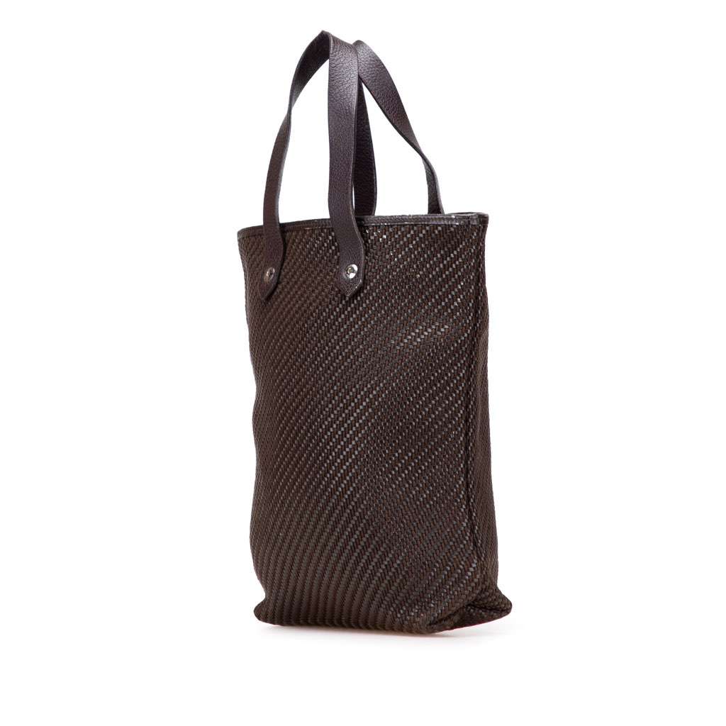 Hermès Woven Leather and Polyester Ahmedabad Diego PM Brown Leather Good condition - Back View