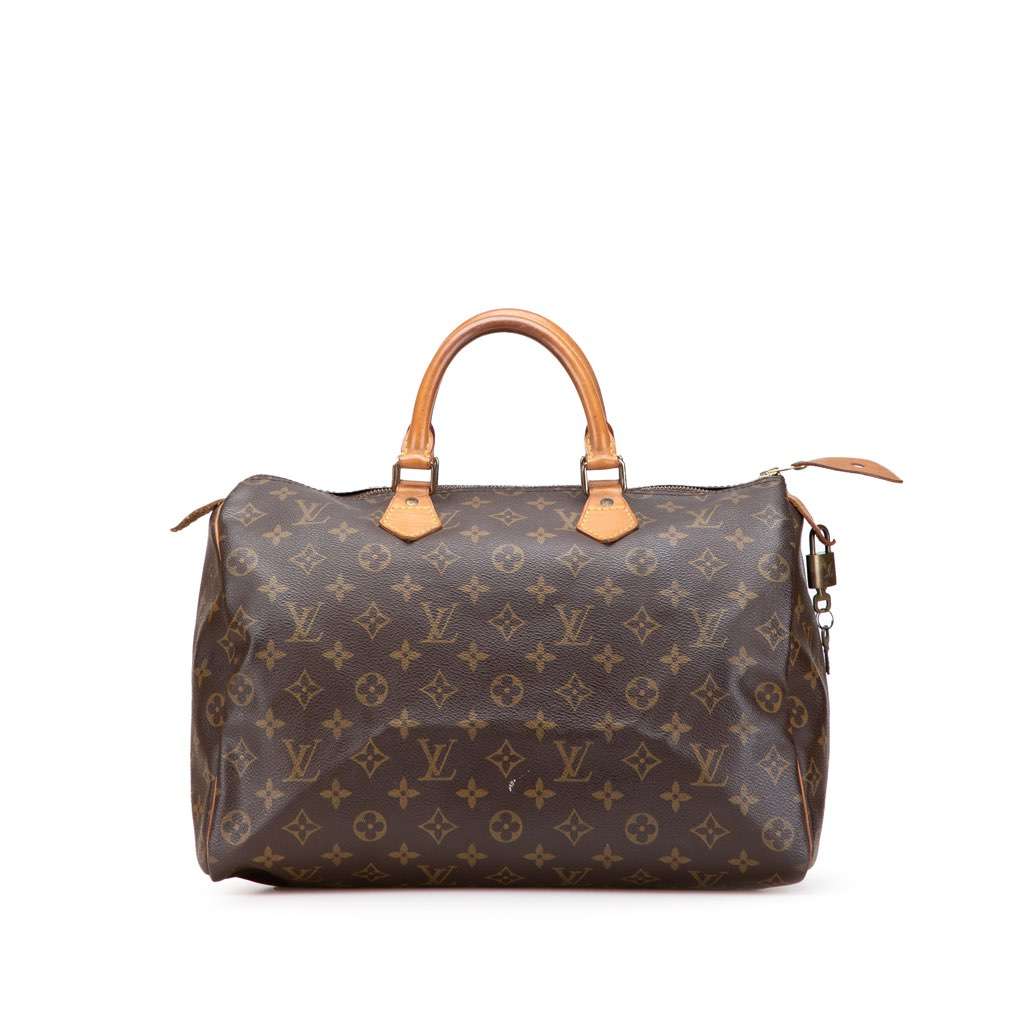 Louis Vuitton Monogram Speedy 35 Brown Canvas Good condition - Front View